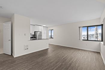 Open concept floor plan at skye at belltown apartments in seattle, wa 98121